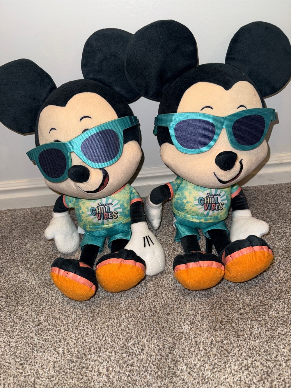 Disney Mickey Mouse Plush Toy - Teal 'Chill Vibes' Sunglasses| set of 2